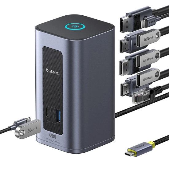 Baseus Stacja dokująca Nomos NU1 Air 12w1 USB-C 100 W