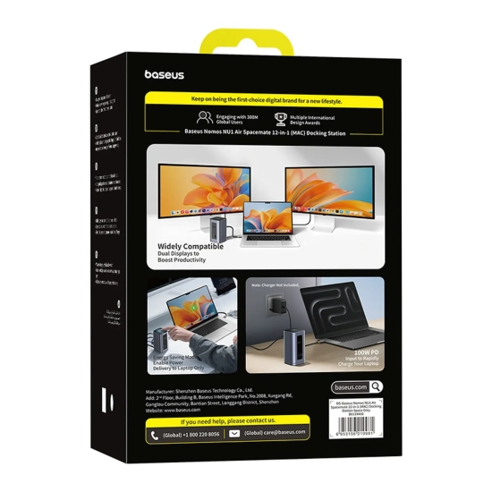 Baseus Stacja dokująca Nomos NU1 Air 12w1 USB-C 100 W