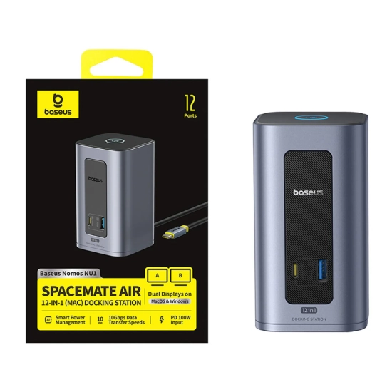 Baseus Stacja dokująca Nomos NU1 Air 12w1 USB-C 100 W