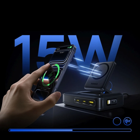 Baseus Stacja ładująca Nomos NH21 Qi2 160 W 5w1 czarna