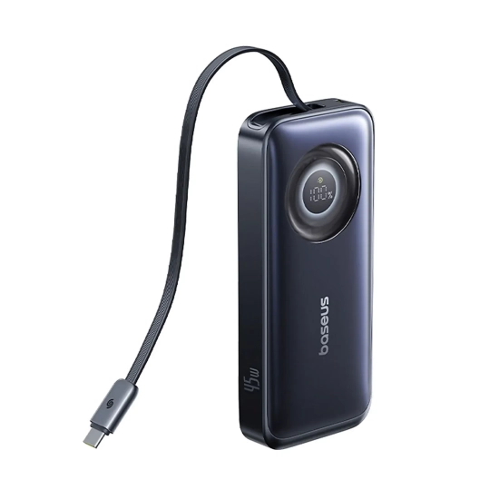Powerbank 10000mAh 45W USB-C EnerCore CR11 ze zwijanym kablem USB-C