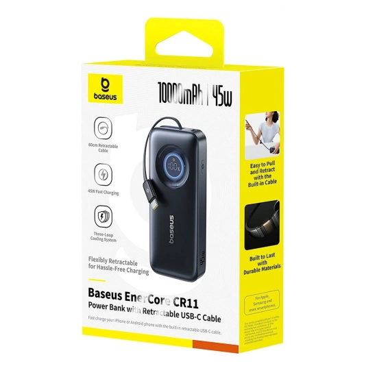 Baseus Powerbank EnerCore CR11 10000 mAh 45 W USB-C czarny