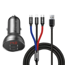 Baseus ładowarka samochodowa 24W 2x USB czarna — wariant produktu marki Baseus, kolor czarny, moc do 24W.