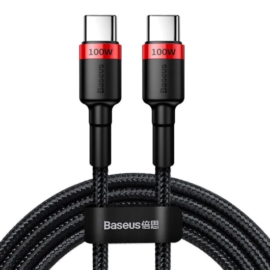 Baseus Cafule USB-C – USB-C 100W 2 m czarny – przewód ze złączami USB-C – USB-C w kolorze czarny.