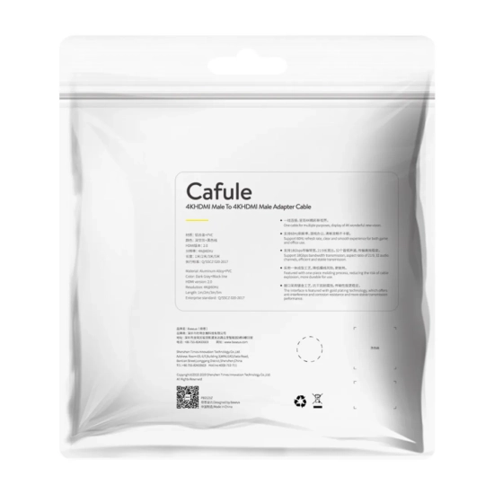 Baseus Cafule CADKLF-H01 kabel HDMI 2.0 4K 60 Hz 5 m