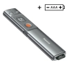 Szary prezenter Baseus Orange Dot z przyciskami sterowania i dwuzłączowym odbiornikiem USB-A/USB-C.