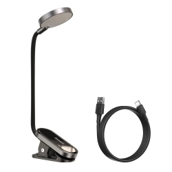 Szara smukła lampka LED Baseus Mini DGRAD-0G z klipsem mocującym. Szara smukła lampka LED Baseus Mini DGRAD-0G z klipsem mocującym.