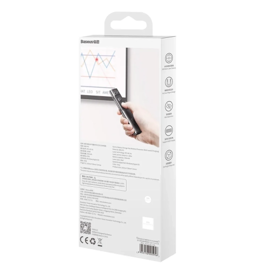 Prezenter Baseus Orange Dot 2,4 GHz 100 m USB-A/USB-C szary