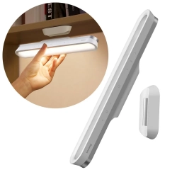 Biała podłużna lampka LED Baseus DGXC-02 z magnetycznym uchwytem montażowym.
