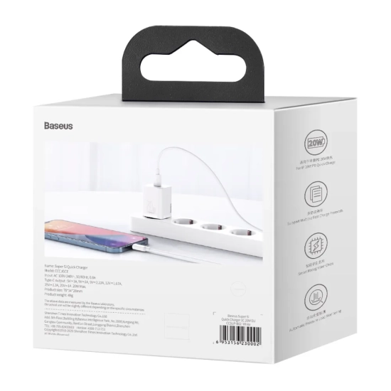 Baseus Ładowarka sieciowa Super Si CCSUP-B02 20 W USB-C biała