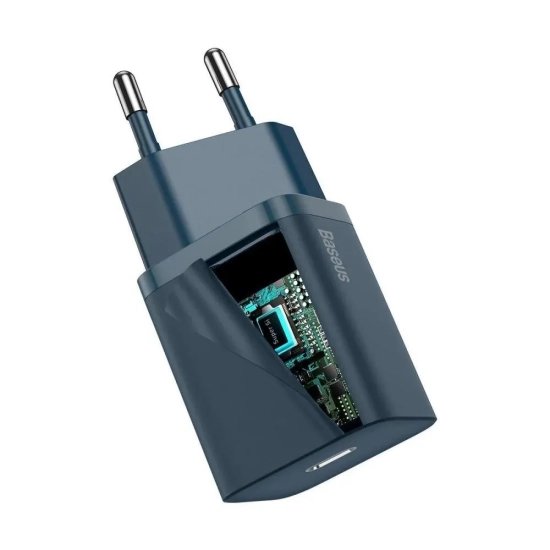 Baseus Super Si ładowarka sieciowa 20 W USB-C niebieska
