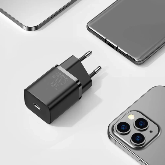 Baseus Super Si ładowarka sieciowa 20 W USB-C czarna