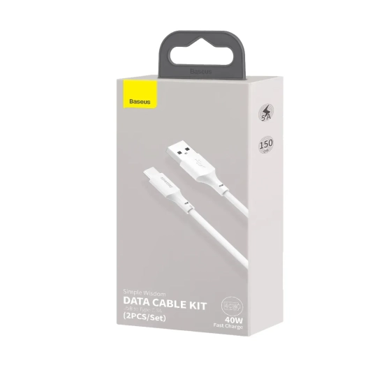 Zestaw 2 kabli Baseus Simple Wisdom TZCATZJ-02 USB-A–USB-C 1,5 m