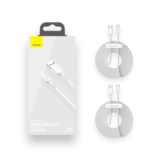 Baseus Simple Wisdom TZCATZJ-02 USB-A – USB-C 20 W 1,5 m biały