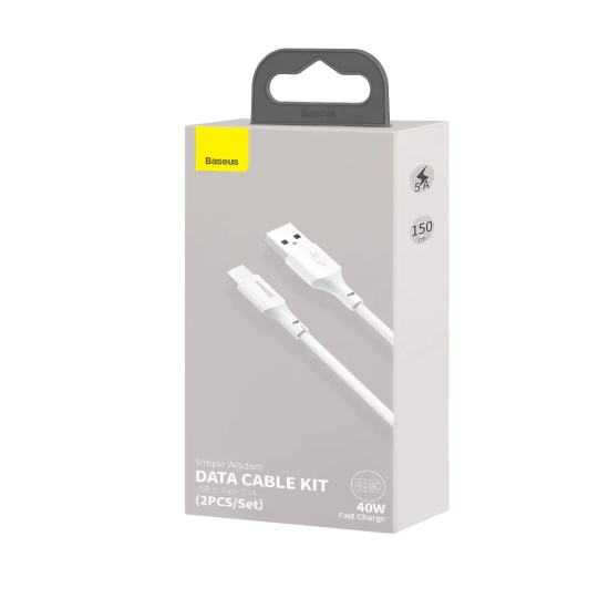 Baseus Simple Wisdom TZCATZJ-02 USB-A – USB-C 20 W 1,5 m biały