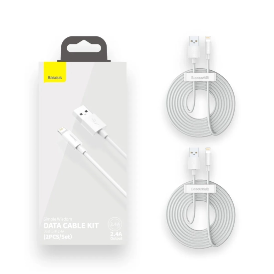 Baseus Simple Wisdom USB-A – Lightning 2,4A 1,5 m biały