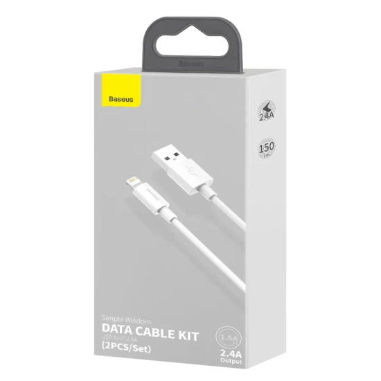 Baseus Simple Wisdom USB-A – Lightning 2,4A 1,5 m biały