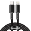 Baseus kabel 6953156231948 USB-C – Lightning 20W 2 m czarny – przewód ze złączami USB-C – Lightning w kolorze czarny.