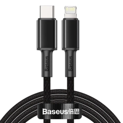 Baseus kabel 6953156231948 USB-C – Lightning 20W 2 m czarny – przewód ze złączami USB-C – Lightning w kolorze czarny.