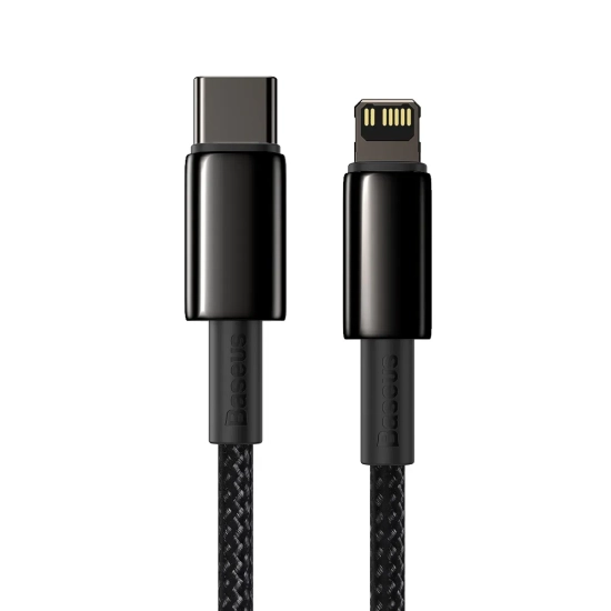 Kabel Baseus Tungsten Gold CATLWJ-01 USB-C–Lightning 20W 1 m czarny