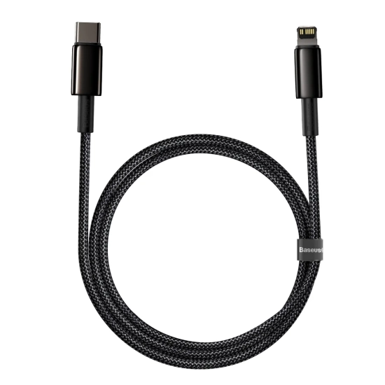 Baseus Tungsten Gold USB-C – Lightning 20 W 1 m czarny