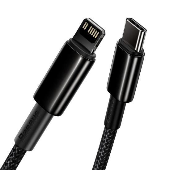 Baseus Tungsten Gold USB-C – Lightning 20 W 1 m czarny