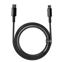 Baseus Tungsten Gold USB-C – Lightning 20W 2 m czarny – przewód ze złączami USB-C – Lightning w kolorze czarny.