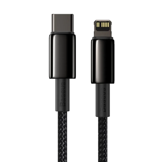 Kabel Baseus Tungsten Gold CATLWJ-A01 USB-C–Lightning 20W 2 m czarny
