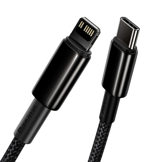 Kabel Baseus Tungsten Gold CATLWJ-A01 USB-C–Lightning 20W 2 m czarny