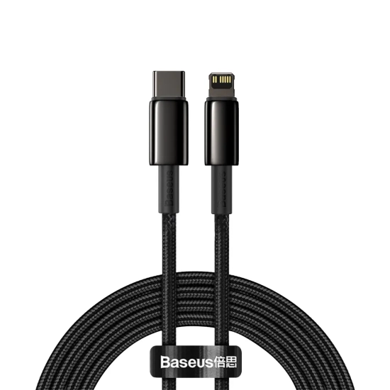 Kabel Baseus Tungsten Gold CATLWJ-A01 USB-C–Lightning 20W 2 m czarny