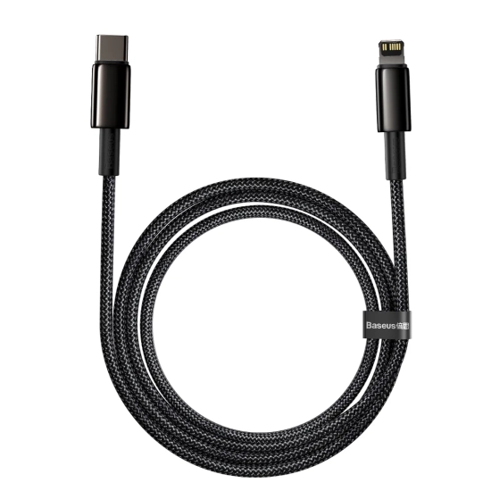 Baseus Tungsten Gold USB-C – Lightning 20W 2 m czarny – przewód ze złączami USB-C – Lightning w kolorze czarny.