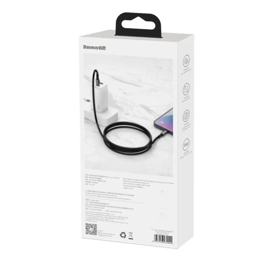 Kabel Baseus CATWJ-A01 USB-C–USB-C 100W 2 m czarny