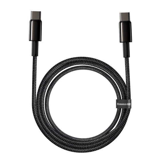 Baseus Tungsten Gold USB-C – USB-C 100W 2 m czarny – przewód ze złączami USB-C – USB-C w kolorze czarny.