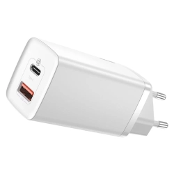 Baseus GaN2 Lite ładowarka sieciowa 65W USB-C biała — wariant produktu marki Baseus, kolor biały, moc do 65W.