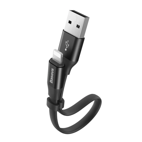 Baseus Nimble USB-A – Lightning 2A 23 cm czarny – przewód ze złączami USB-A – Lightning w kolorze czarny.