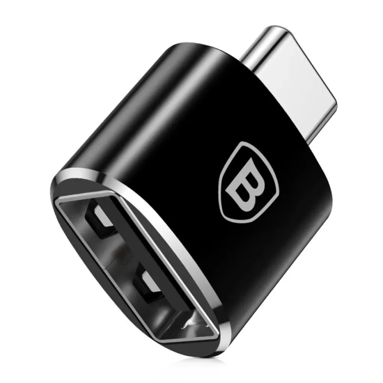 Adapter Baseus Mini USB-A do USB-C OTG czarny