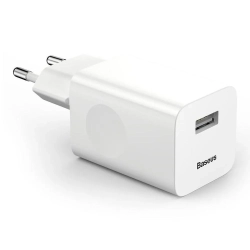 Baseus CCALL-BX02 ładowarka sieciowa 24W USB biała — wariant produktu marki Baseus, kolor biały, moc do 24W.
