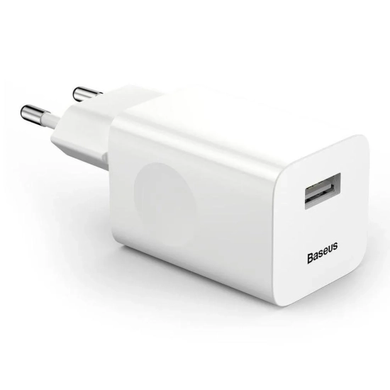 Baseus CCALL-BX02 ładowarka sieciowa 24W USB biała — wariant produktu marki Baseus, kolor biały, moc do 24W.