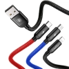 Kabel Baseus 3w1 USB-A – USB-C/Lightning/Micro-USB 0,3 m