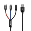 Baseus Three Primary Colors USB-A – USB-C / Lightning / micro USB 3,5A – przewód ze złączami USB-A – USB-C / Lightning /