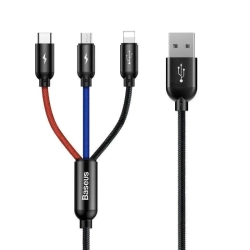 Kabel Baseus 3w1 USB-A–USB-C/microUSB/Lightning 3.5A 1,2 m