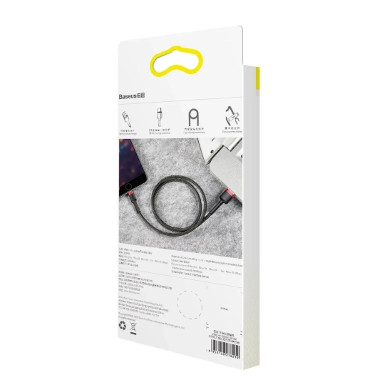 Baseus Cafule USB-A – Lightning 2,4A 0,5 m czarno-czerwony