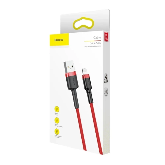 Kabel Baseus Cafule CALKLF-B09 USB-A–Lightning 2,4A 1 m czerwony