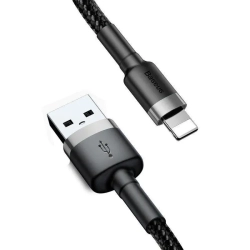 Kabel Baseus Cafule USB-A–Lightning 2.4A 1 m czarno-szary