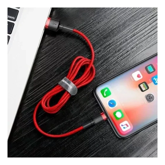 Główne zdjęcie produktu: Kabel Baseus USB-A–Lightning 2 m 1,5 A czerwony.
