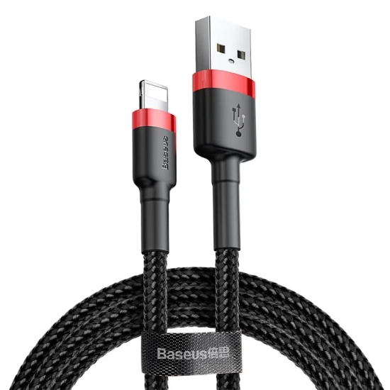 Baseus Cafule USB-A – Lightning 1,5A 2 m czarno-czerwony – przewód ze złączami USB-A – Lightning w kolorze czarno-czerwo