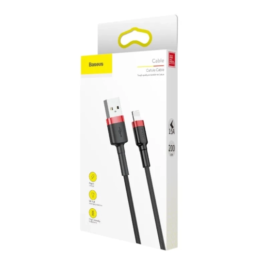 Baseus Cafule USB-A – Lightning 1,5A 2 m czarno-czerwony
