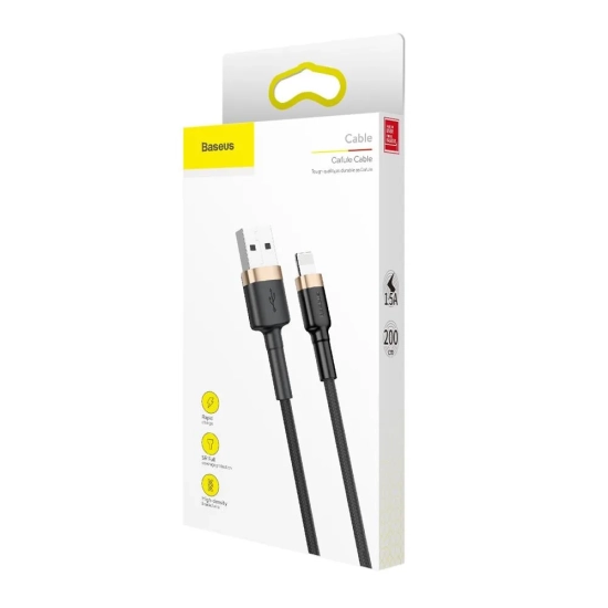 Kabel Baseus Cafule USB-A–Lightning 2 m złoto-czarny – produkt w dokładnym wariancie wskazanym kodem CALKLF-CV1, zgodny