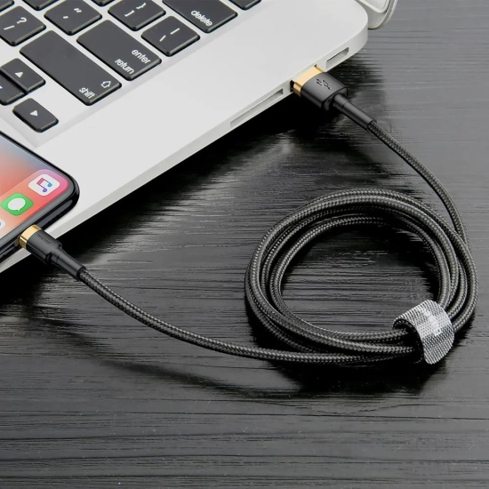 Baseus Kabel Cafule USB-A–Lightning 2 m złoto-czarny
