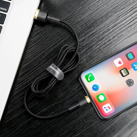 Baseus Kabel Cafule USB-A–Lightning 2 m złoto-czarny